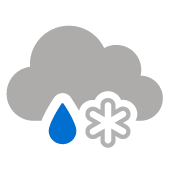 Overcast with a mix of rain and snow